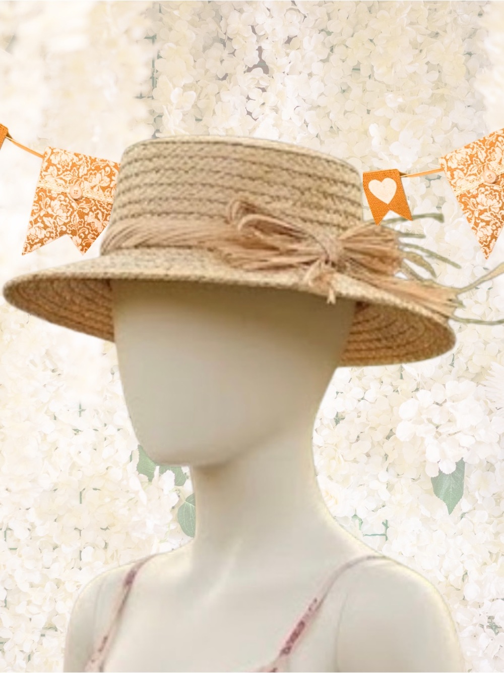 Liz Claiborne Vintage Classic Boater Style - Natural Woven Hat